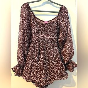 Women’s Burgundy Floral Romper